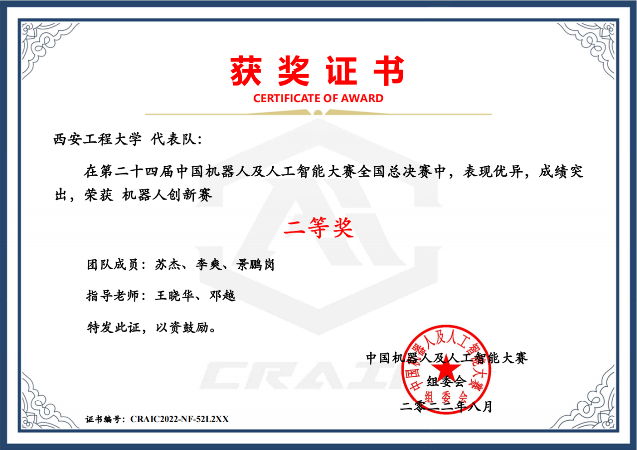 喜报：我校电信学院学生在国家A类竞赛——中国机器人与人工智能大赛中获得多项奖励